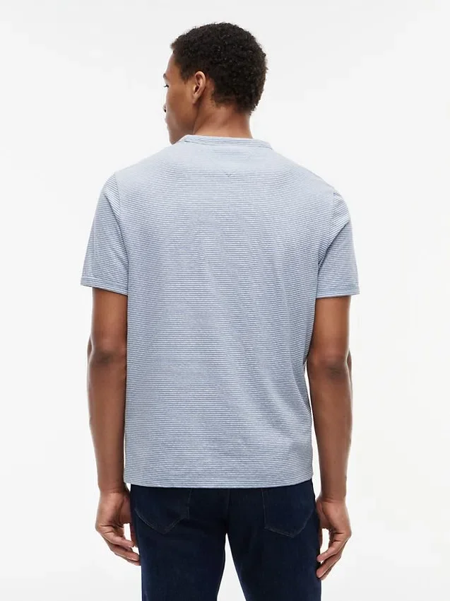 Striped Linen-Blend Pocket T-Shirt Striped Linen-Blend Pocket T-Shirt