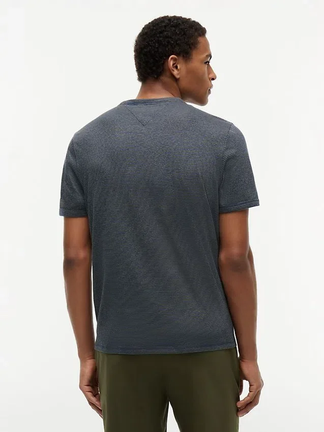 Striped Linen-Blend Pocket T-Shirt Striped Linen-Blend Pocket T-Shirt