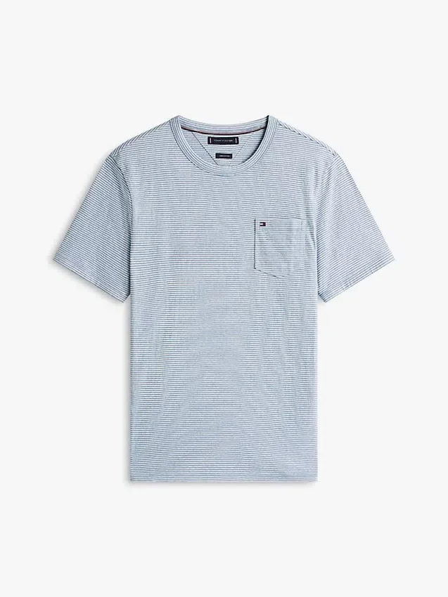 Striped Linen-Blend Pocket T-Shirt Striped Linen-Blend Pocket T-Shirt