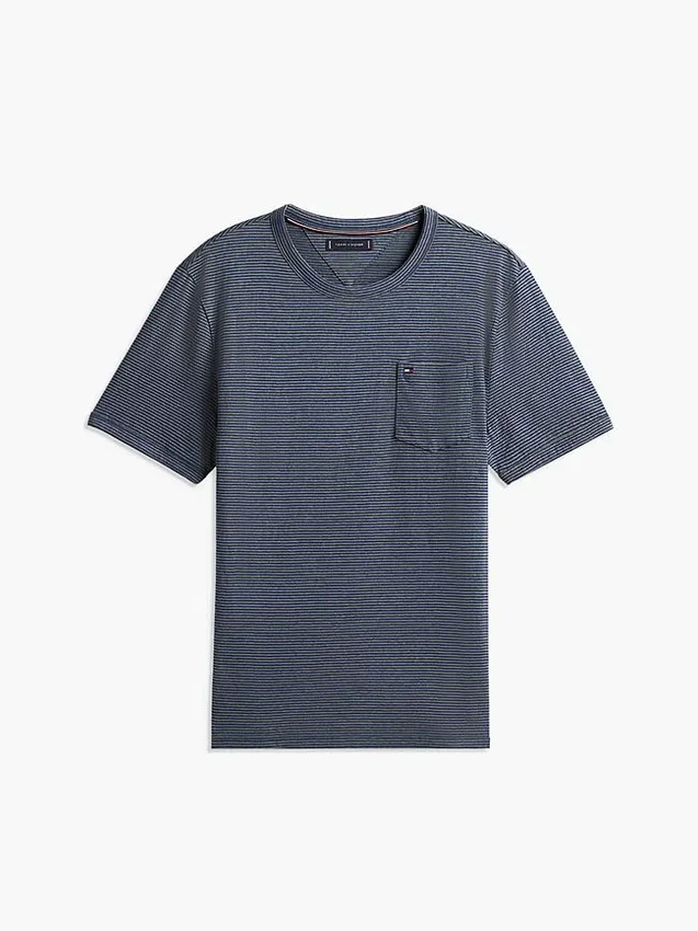 Striped Linen-Blend Pocket T-Shirt Striped Linen-Blend Pocket T-Shirt