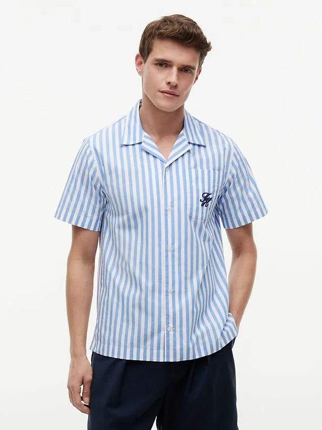 Striped Paper-Touch Camp Shirt Striped Paper-Touch Camp Shirt