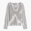 Striped Pointelle Cardigan T-Shirt Striped Pointelle Cardigan T-Shirt
