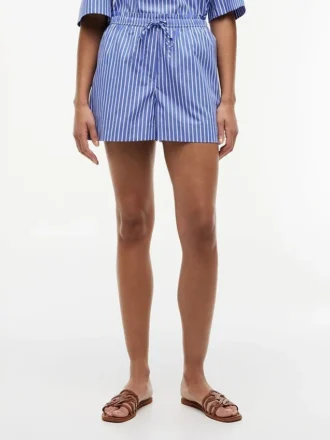 Striped Poplin Pull-On Short