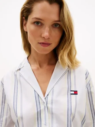 Striped Poplin Sleep Dress
