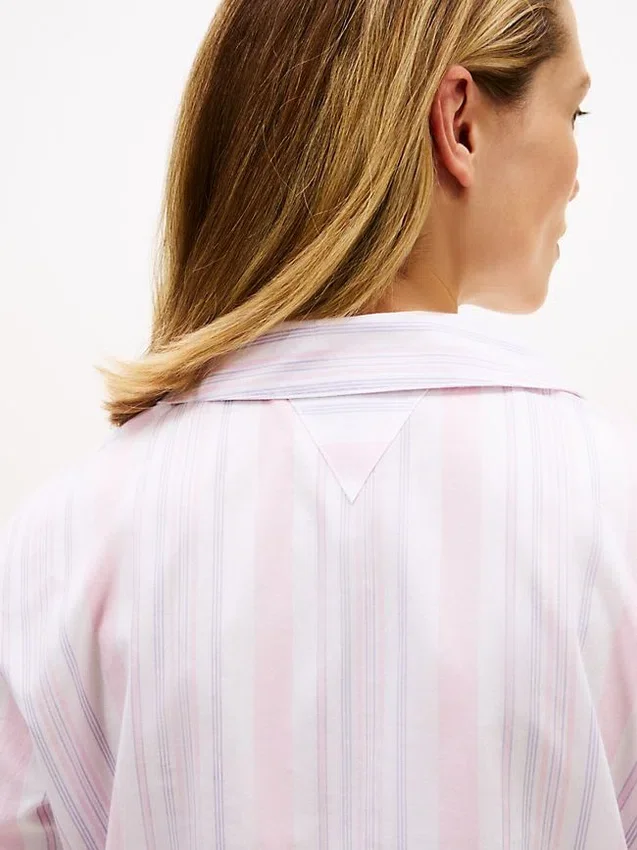 Striped Poplin Sleep Dress Striped Poplin Sleep Dress