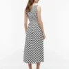 Striped Shirred Crepe Maxi Dress Striped Shirred Crepe Maxi Dress