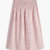 Striped Shirred Poplin Midi Skirt Striped Shirred Poplin Midi Skirt