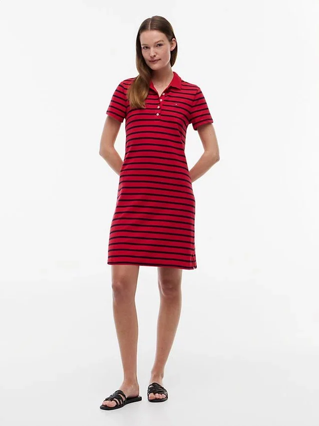 Striped Stretch Pique Polo Dress Striped Stretch Pique Polo Dress