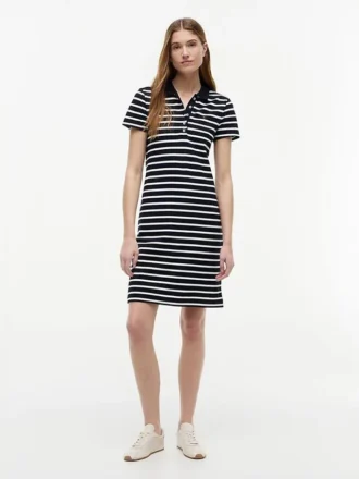 Striped Stretch Pique Polo Dress Striped Stretch Pique Polo Dress