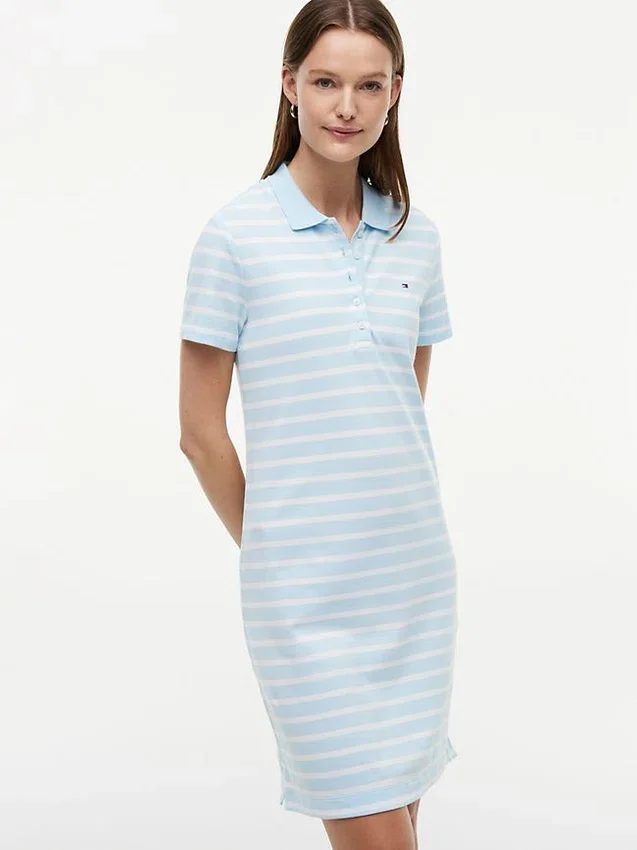 Striped Stretch Pique Polo Dress Striped Stretch Pique Polo Dress