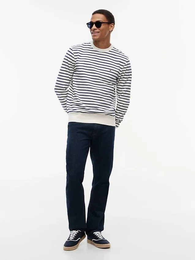Striped Terry Crewneck Sweatshirt Striped Terry Crewneck Sweatshirt