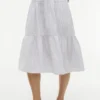 Striped Tiered Linen-Blend Midi Dress Striped Tiered Linen-Blend Midi Dress