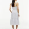 Striped Tiered Linen-Blend Midi Dress Striped Tiered Linen-Blend Midi Dress