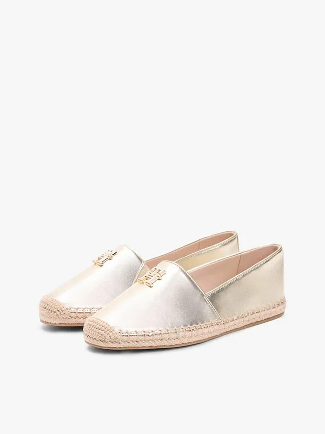TH Monogram Metallic Leather Espadrille TH Monogram Metallic Leather Espadrille