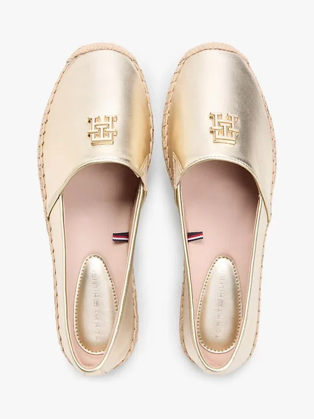 TH Monogram Metallic Leather Espadrille TH Monogram Metallic Leather Espadrille