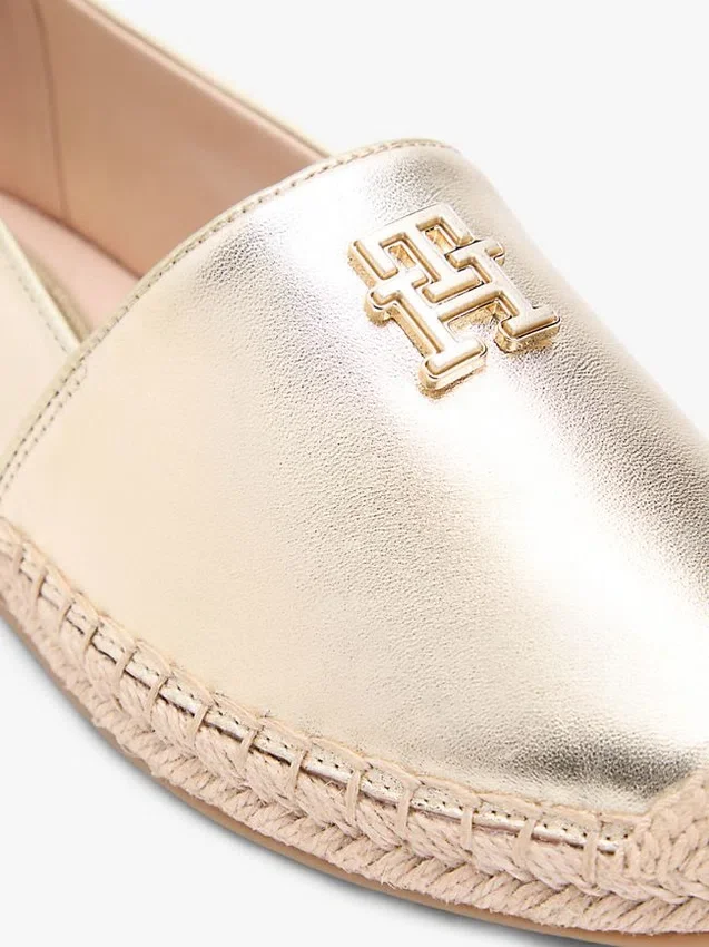 TH Monogram Metallic Leather Espadrille TH Monogram Metallic Leather Espadrille