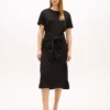 Tie-Front Slub Cotton Midi T-Shirt Dress Tie-Front Slub Cotton Midi T-Shirt Dress