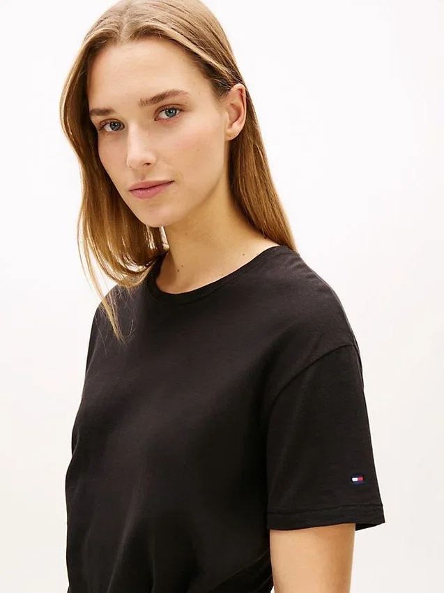 Tie-Front Slub Cotton Midi T-Shirt Dress Tie-Front Slub Cotton Midi T-Shirt Dress