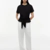 Tie-Front Slub Cotton T-Shirt