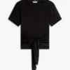 Tie-Front Slub Cotton T-Shirt