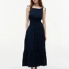 Tiered Seersucker Midi Dress Tiered Seersucker Midi Dress