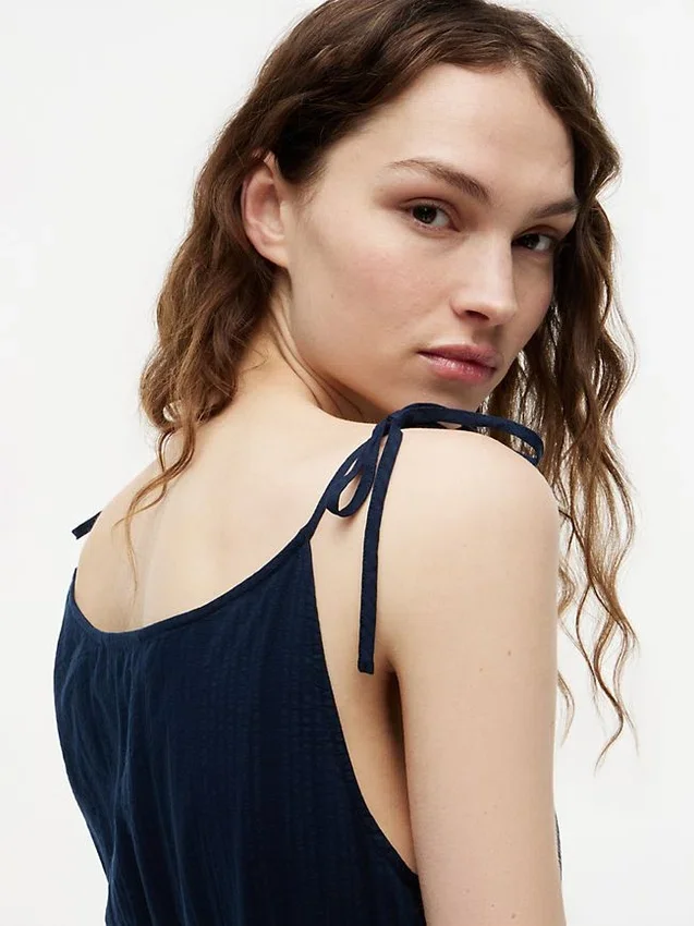Tiered Seersucker Midi Dress Tiered Seersucker Midi Dress