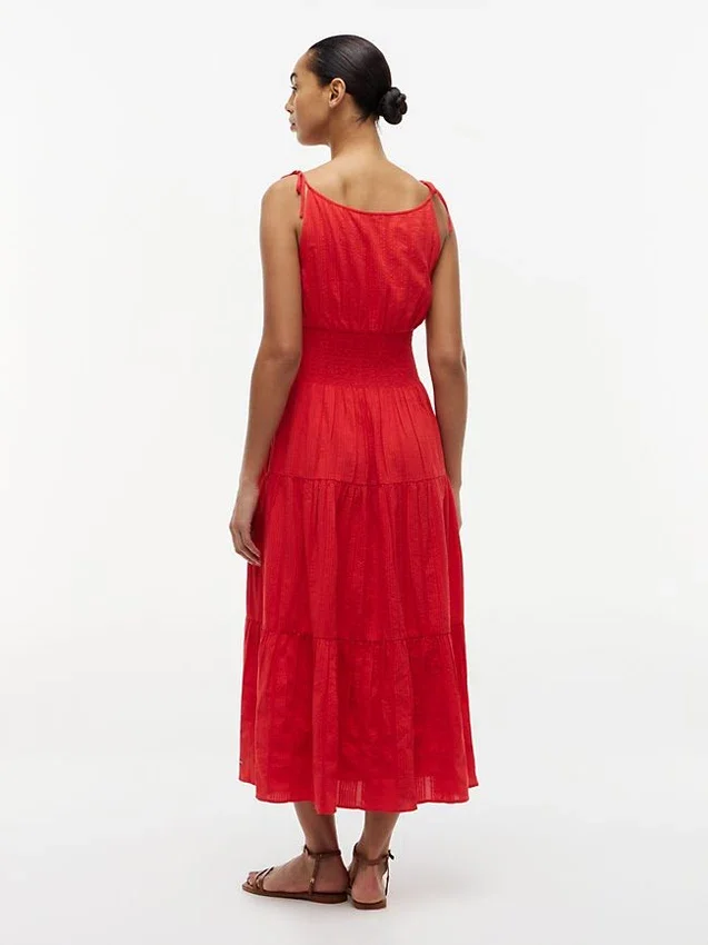 Tiered Seersucker Midi Dress Tiered Seersucker Midi Dress