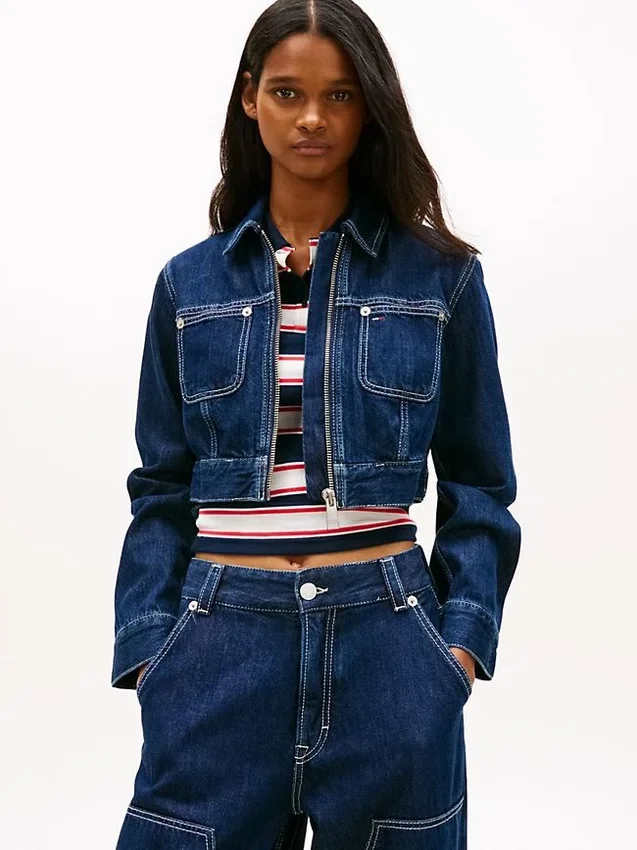Tommy Jeans Cropped Denim Zip Jacket Tommy Jeans Cropped Denim Zip Jacket