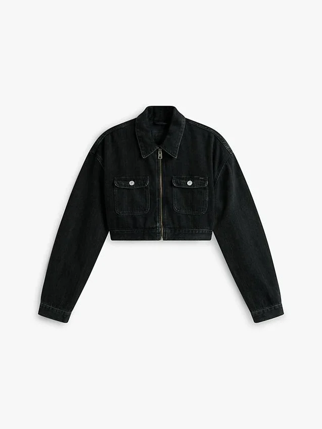 Tommy Jeans Cropped Denim Zip Jacket Tommy Jeans Cropped Denim Zip Jacket
