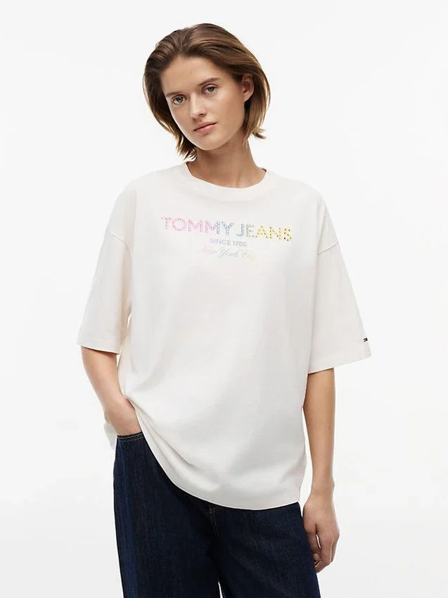 Tommy Jeans Crystal Logo T-Shirt Tommy Jeans Crystal Logo T-Shirt