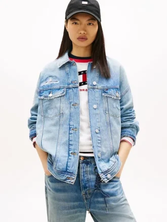 Tommy Jeans Distressed Denim Jacket Tommy Jeans Distressed Denim Jacket