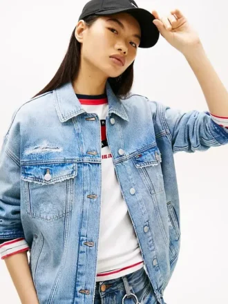 Tommy Jeans Distressed Denim Jacket Tommy Jeans Distressed Denim Jacket
