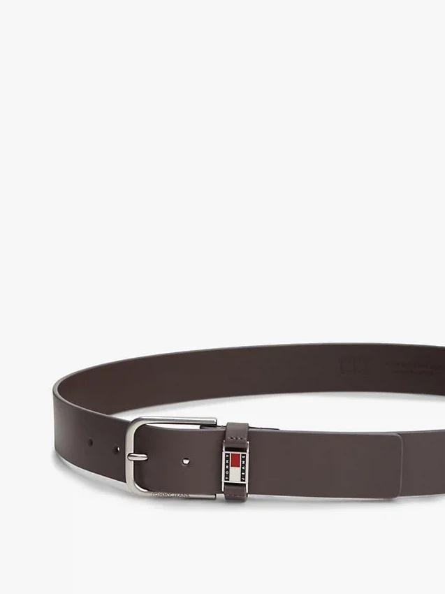 Tommy Jeans Enamel Badge Leather Belt Tommy Jeans Enamel Badge Leather Belt