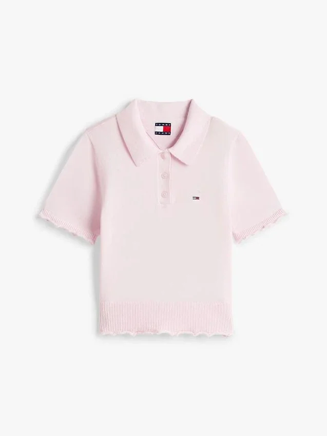 Tommy Jeans Lettuce-Trim Sweater Polo Tommy Jeans Lettuce-Trim Sweater Polo