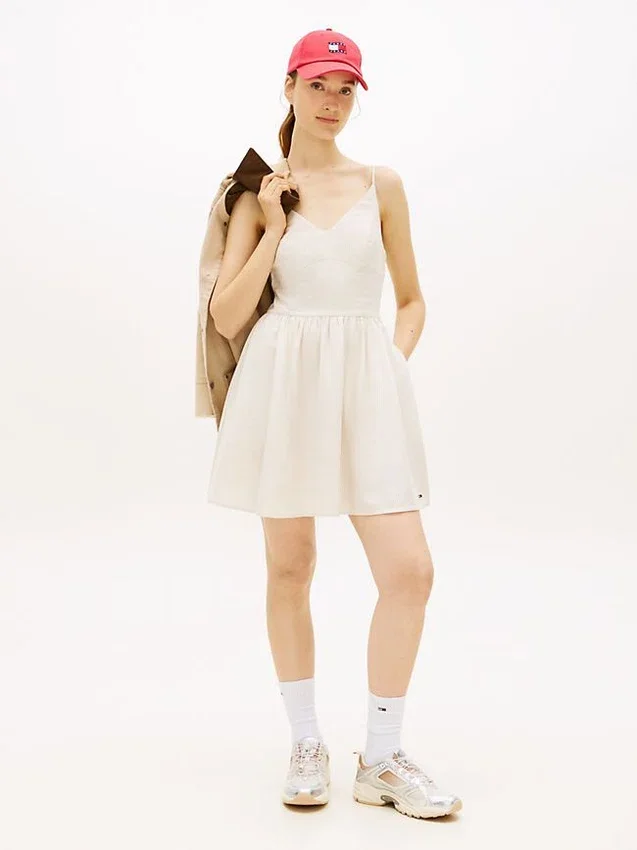 Tommy Jeans Linen-Blend Skater Dress Tommy Jeans Linen-Blend Skater Dress