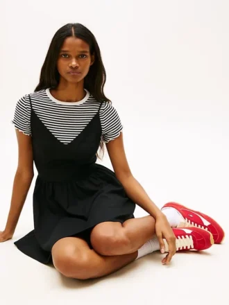 Tommy Jeans Linen-Blend Skater Dress