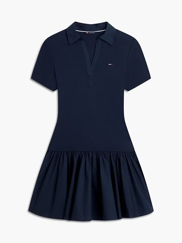 Tommy Jeans Mixed-Media Polo Mini Dress Tommy Jeans Mixed-Media Polo Mini Dress