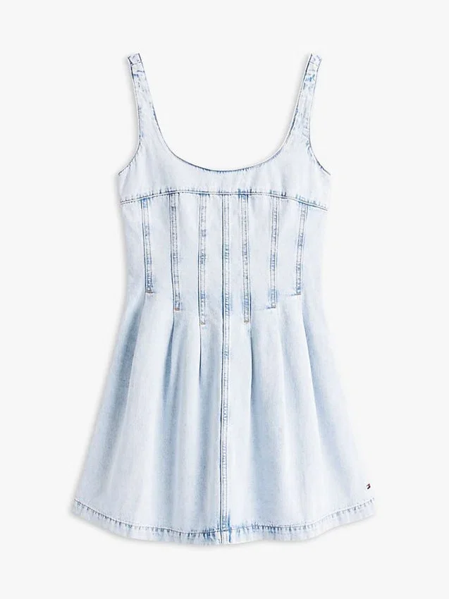 Tommy Jeans Pleated Denim Mini Dress Tommy Jeans Pleated Denim Mini Dress