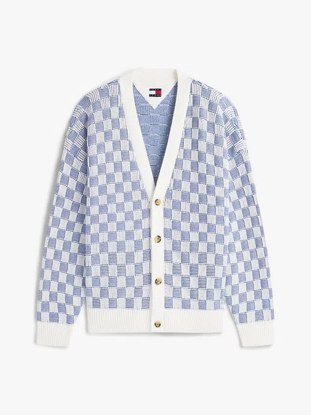 Tommy Jeans Relaxed Fit Check Cardigan Tommy Jeans Relaxed Fit Check Cardigan