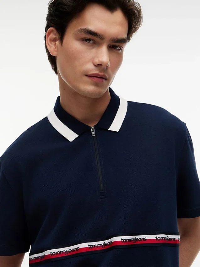 Tommy Jeans Relaxed Quarter-Zip Polo Tommy Jeans Relaxed Quarter-Zip Polo