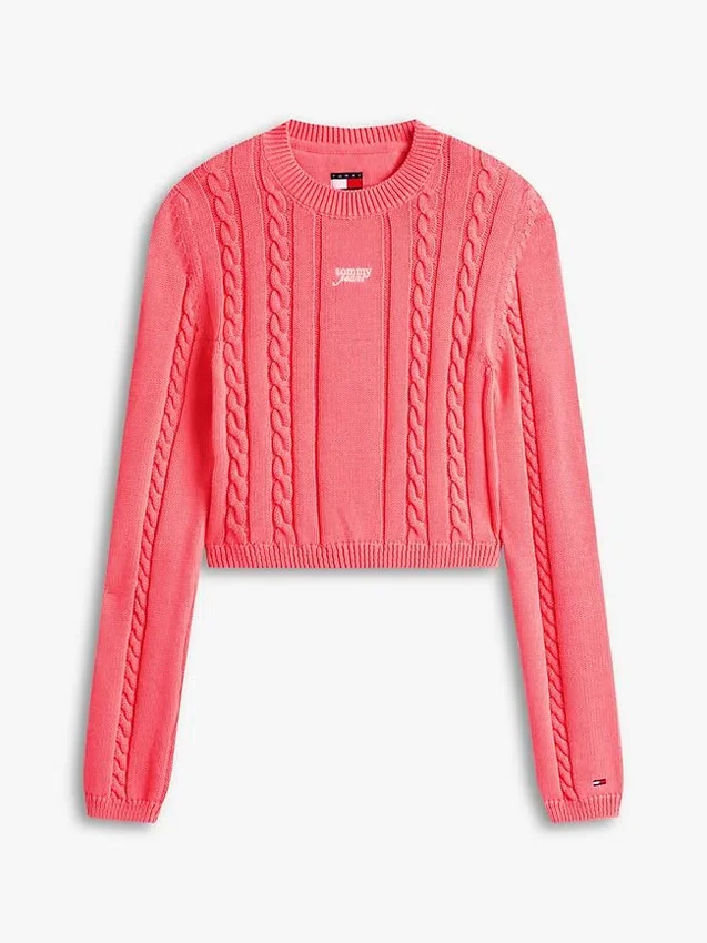 Tommy Jeans Script Cable Knit Sweater Tommy Jeans Script Cable Knit Sweater