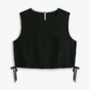 Tommy Jeans Side-Tie Linen-Blend Top Tommy Jeans Side-Tie Linen-Blend Top