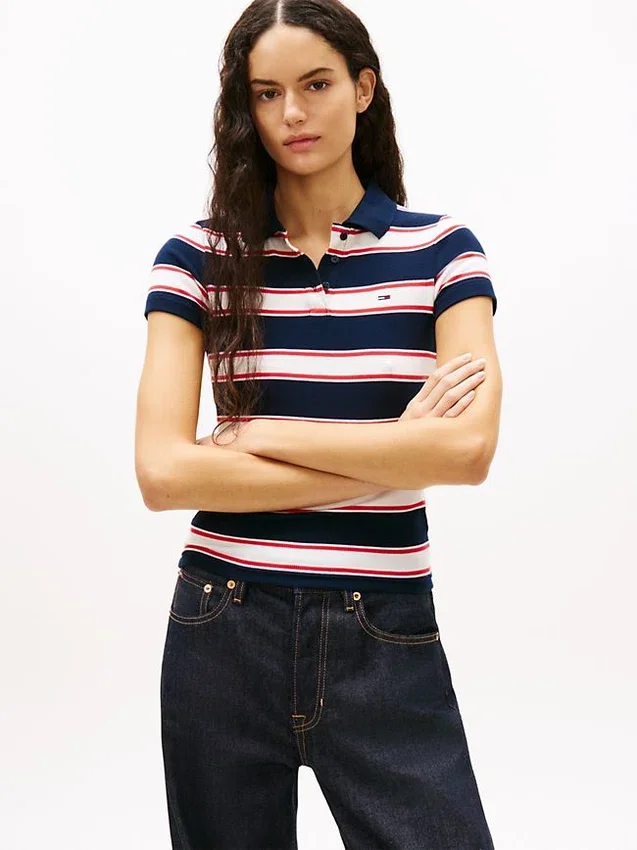 Tommy Jeans Slim Fit Rib-Knit Polo Tommy Jeans Slim Fit Rib-Knit Polo