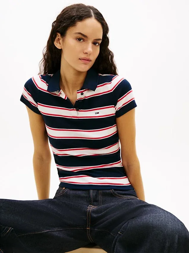 Tommy Jeans Slim Fit Rib-Knit Polo Tommy Jeans Slim Fit Rib-Knit Polo