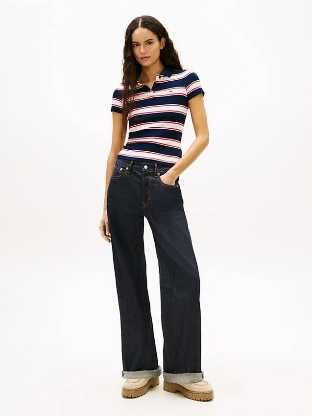 Tommy Jeans Slim Fit Rib-Knit Polo Tommy Jeans Slim Fit Rib-Knit Polo
