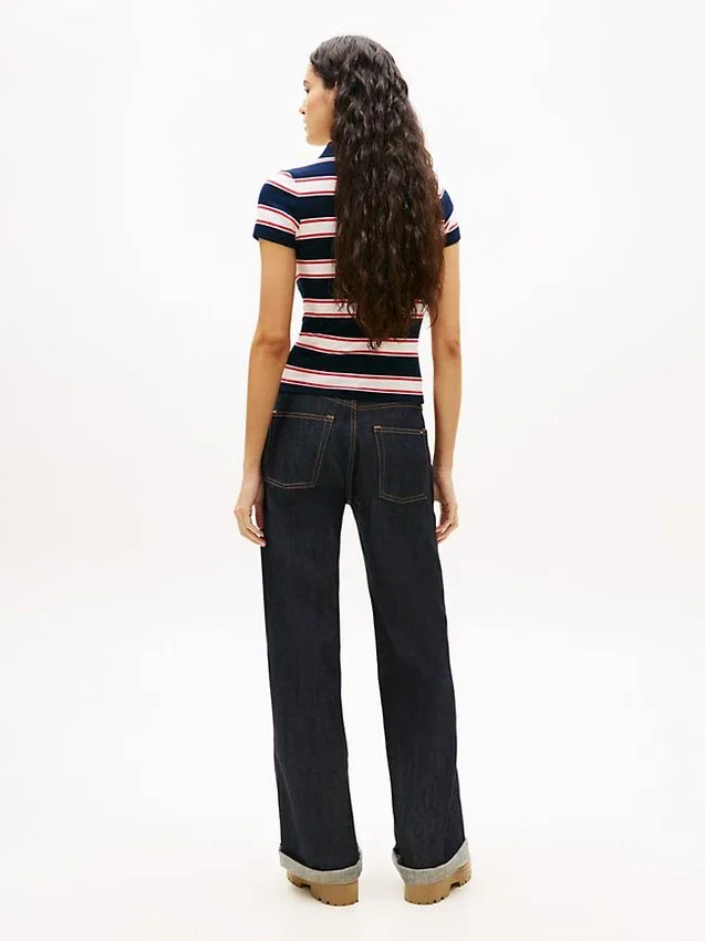 Tommy Jeans Slim Fit Rib-Knit Polo Tommy Jeans Slim Fit Rib-Knit Polo