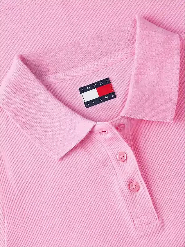 Tommy Jeans Slim Fit Rib-Knit Polo Tommy Jeans Slim Fit Rib-Knit Polo