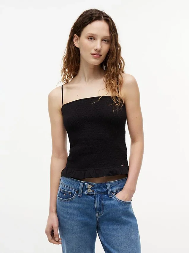 Tommy Jeans Slim Fit Shirred Tank Top Tommy Jeans Slim Fit Shirred Tank Top