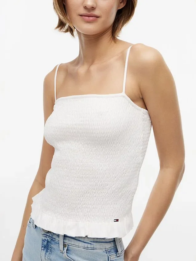 Tommy Jeans Slim Fit Shirred Tank Top Tommy Jeans Slim Fit Shirred Tank Top