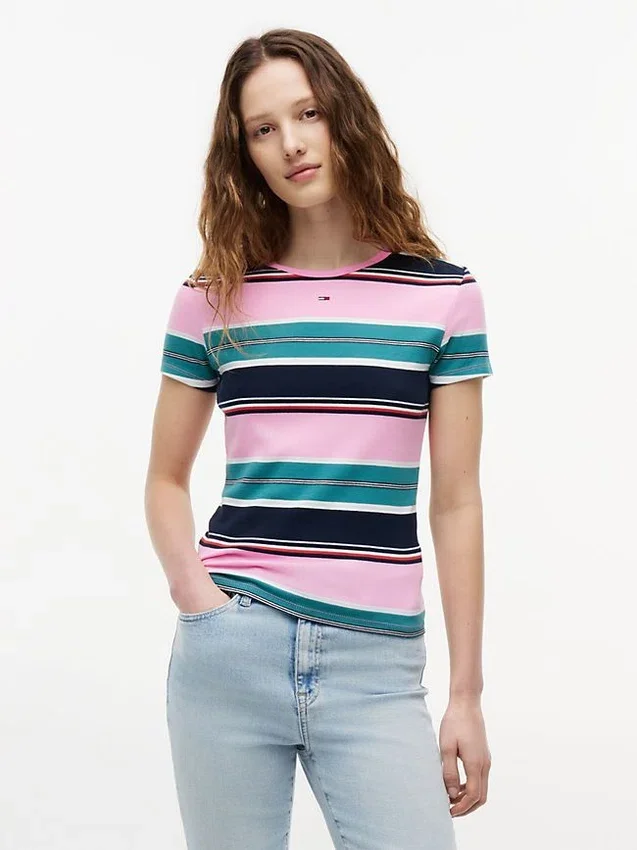 Tommy Jeans Slim Stretch Ribbed T-Shirt Tommy Jeans Slim Stretch Ribbed T-Shirt